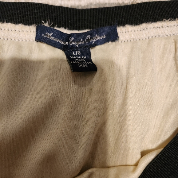 AEO miniskirt ebony & ivory lined elastic waistband sz L - Picture 6 of 6
